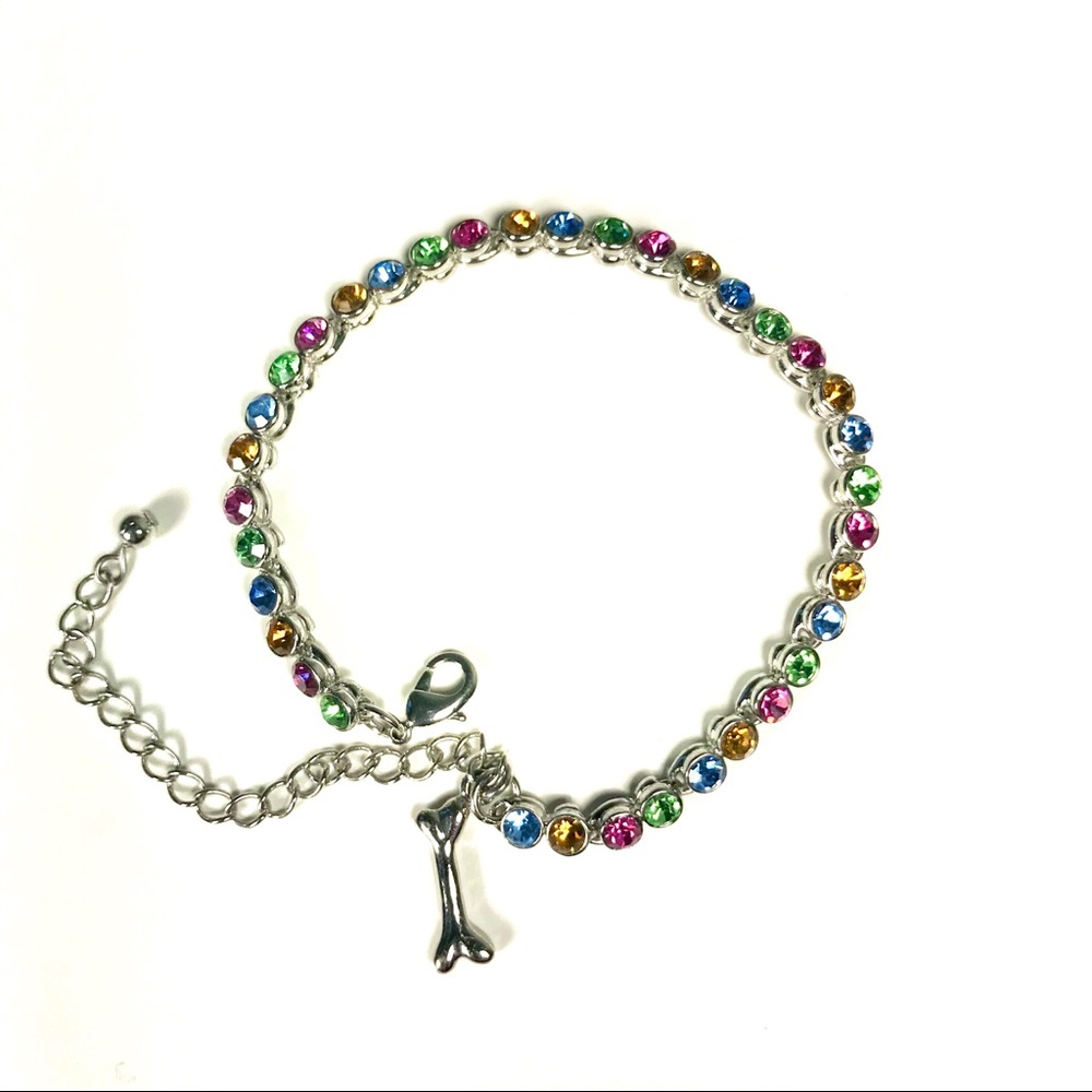 Small Dog Cat Rhinestone Necklaces Multi Color - Picture 2 of 3